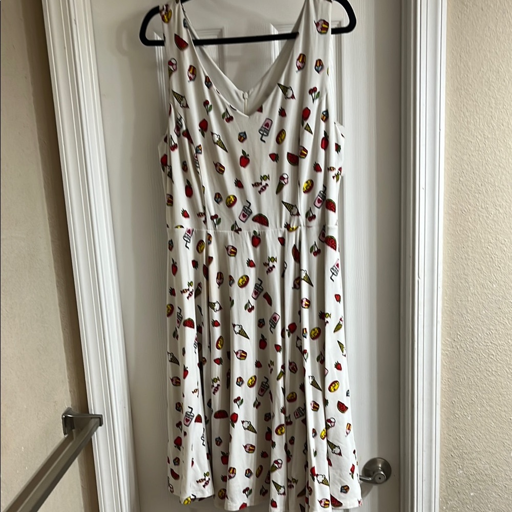 White Patterned Women's Dress